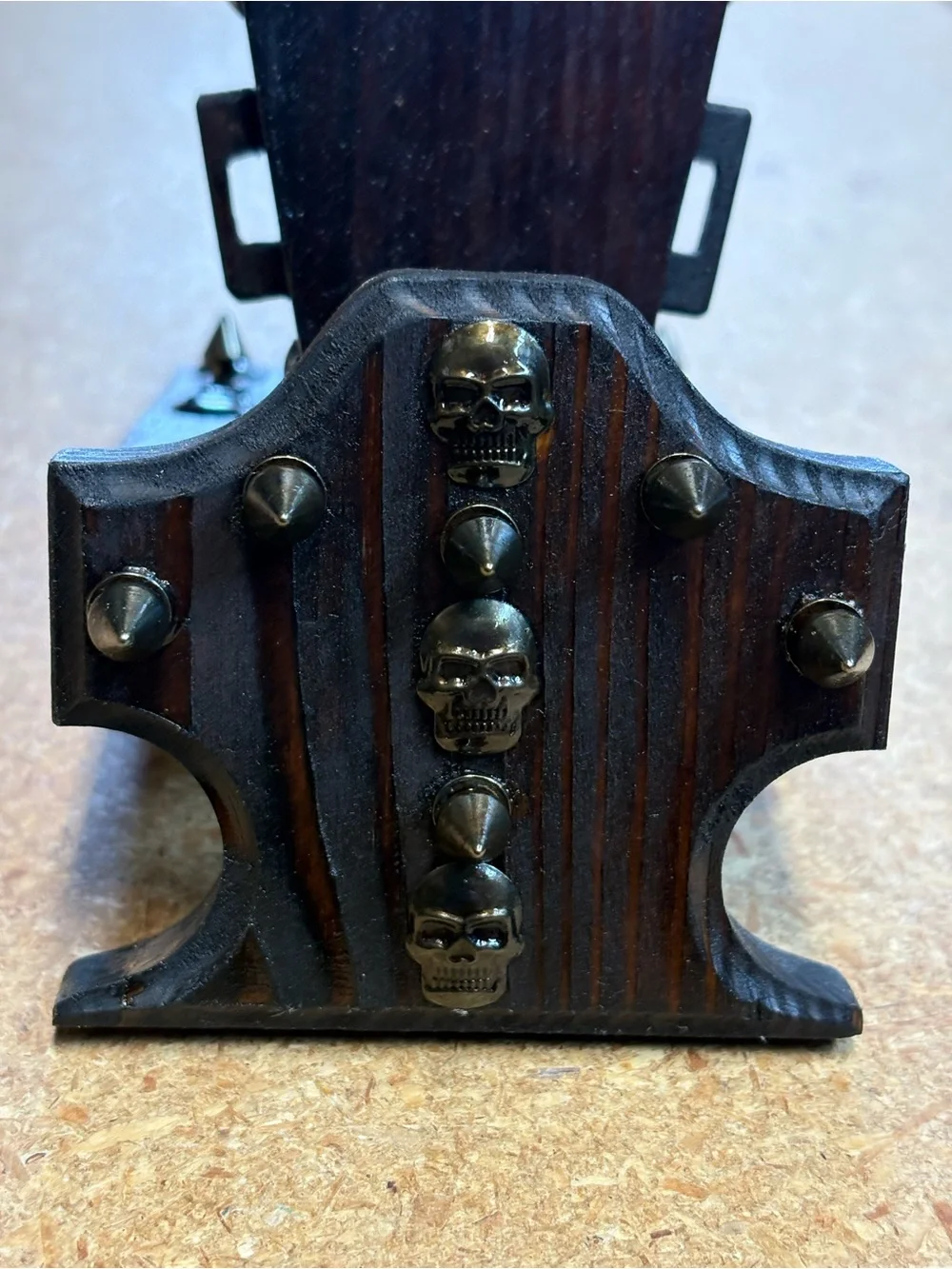 Gothic/Punk handmade wood phone stand
